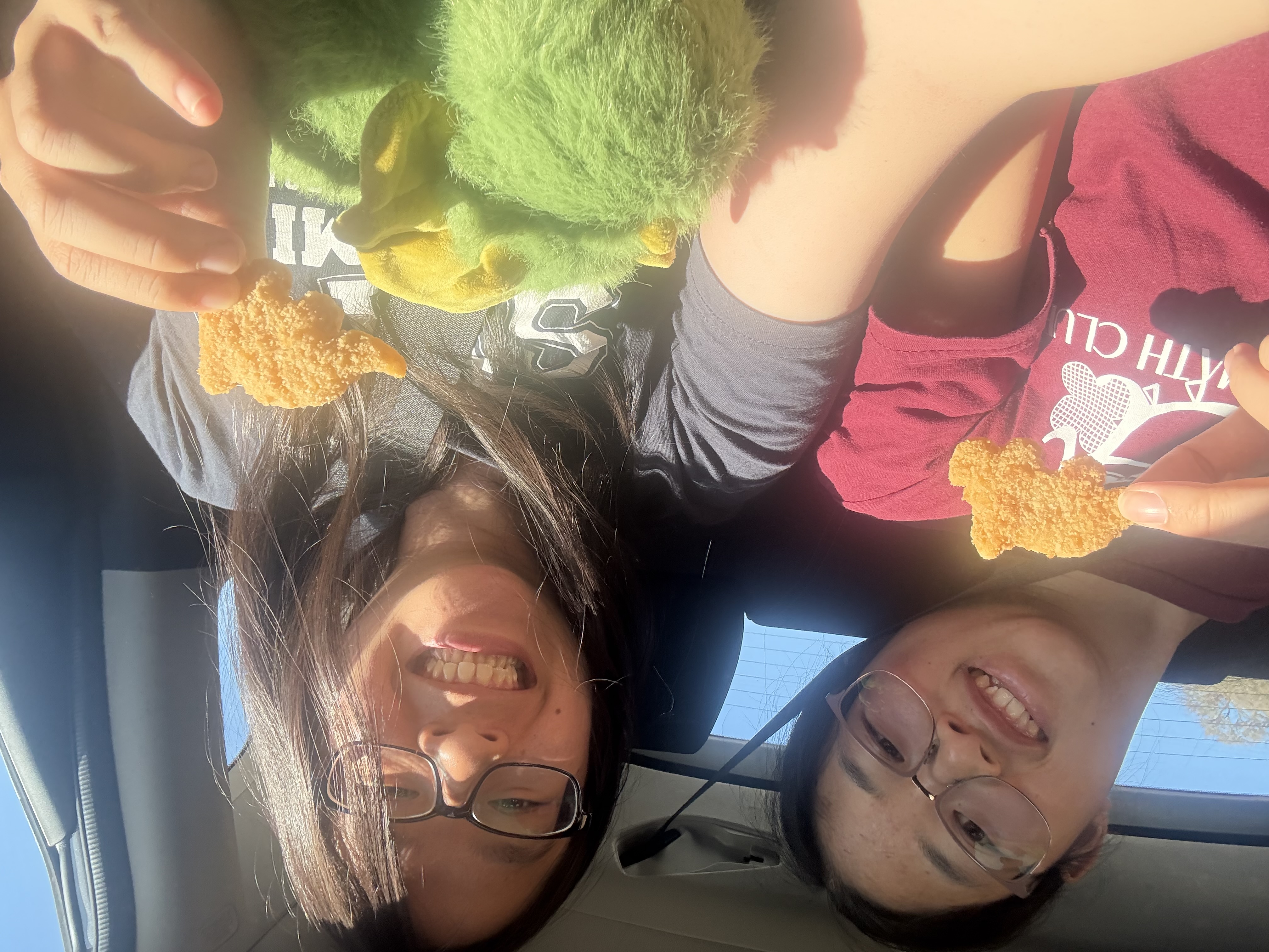 Dino with dino nuggets