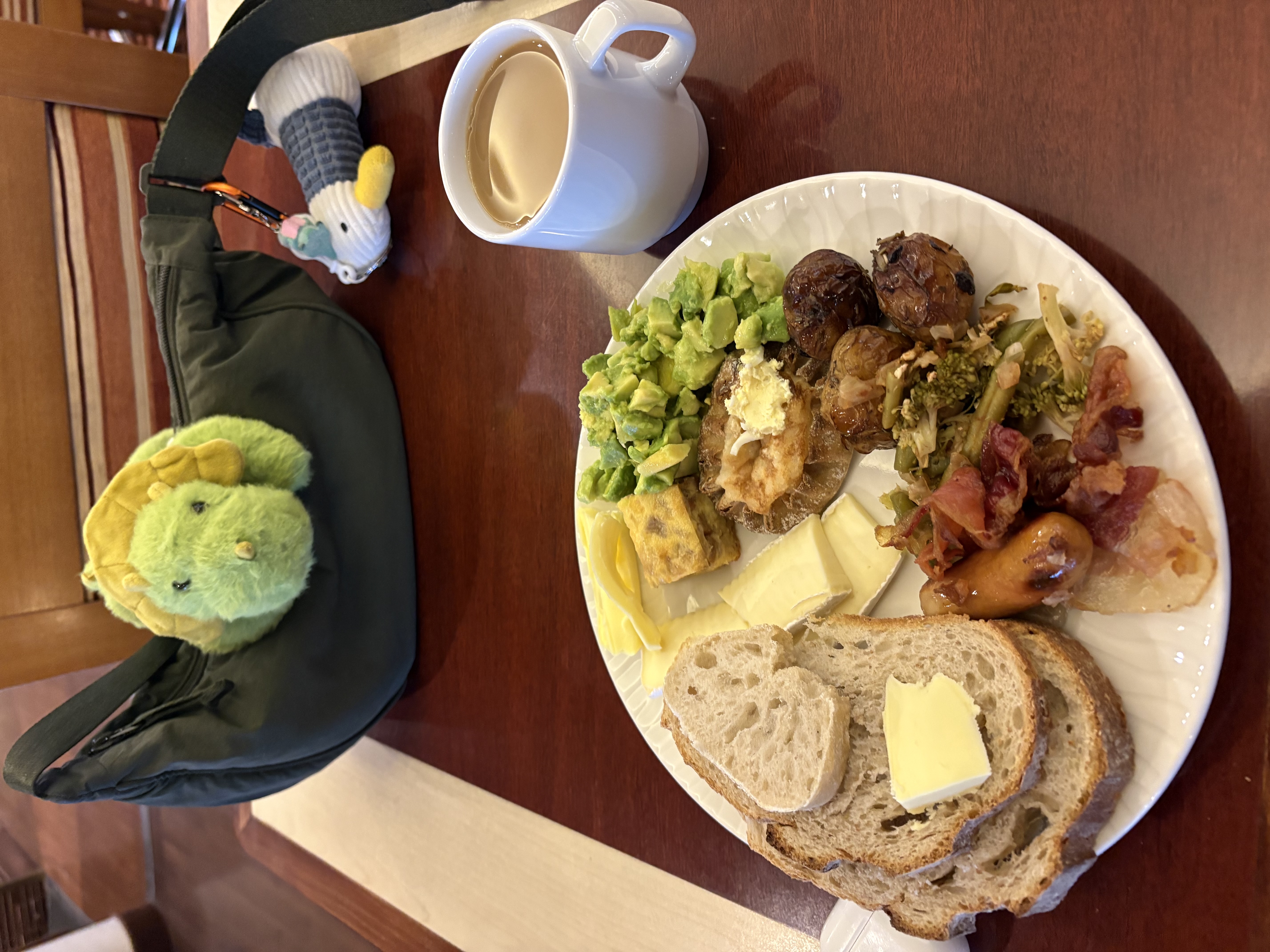 Dino enjoying buffet breakfast
